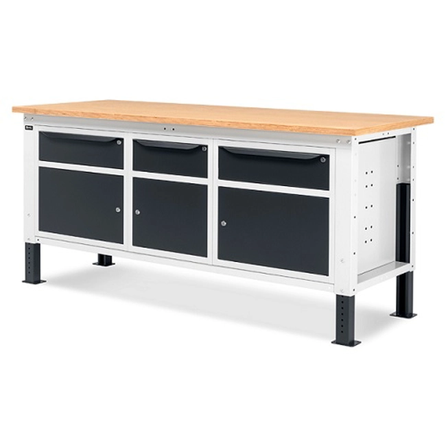 Vendita online Banco Work Up 2011 piano Multiplex mm.2000x750x732/1107H - Grigio RAL7035+RAL7016